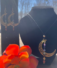 Load image into Gallery viewer, Chakra Crescent Moon Necklace