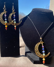 Load image into Gallery viewer, Chakra Crescent Moon Necklace
